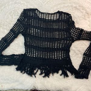 Black Crochet Top